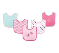 Luvable Friends 5 Piece Character Bib with Waterproof Backing, Pink Butterfly