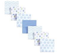 Luvable Friends 7 Piece Flannel Receiving Blanket, Blue, One Size