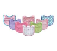 Luvable Friends 8 Piece Drooler Baby Bibs, Light Pink