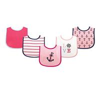 Luvable Friends "Anchor Medley" 5-Pack Bibs - pink, one size