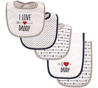 Luvable Friends Bib and Burp Cloth Set, Boys Love Daddy