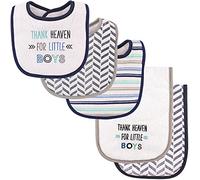 Luvable Friends Bib and Burp Cloth Set, Thank Heaven for Boys