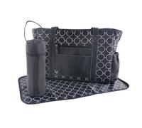 Luvable Friends Diaper Bag Tote, Navy Rings, Large