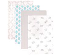 Luvable Friends Flannel 4 Piece Receiving Blankets, Elephant