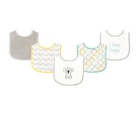 Luvable Friends Fun Prints Drooler Bibs, Yellow Koala, 5 Count by Luvable Friends