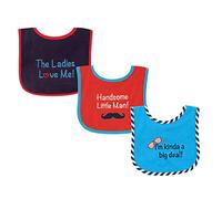 Luvable Friends "Handsome Little Man" 3-Pack Bibs - blue/multi, one size