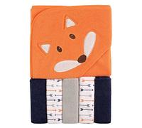 Luvable Friends Hooded Towel and 5 Washcloths, Boy Fox
