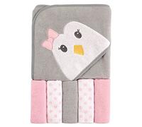 Luvable Friends Hooded Towel and 5 Washcloths, Penguin
