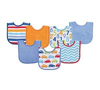 Luvable Friends Print Drooler Bib, Blue Cars, 7 Count
