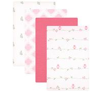 Luvable Friends "Rose Bird" 4-Pack Receiving Blankets - pink/white, one size