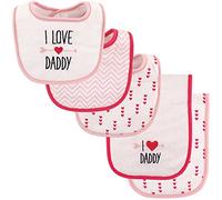 Luvable Friends Unisex Baby Bib and Burp Cloth Set, Girl Daddy, One Size