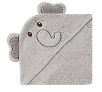 Luvable Friends Unisex Baby Cotton Animal Face Hooded Towel, Elephant, One Size