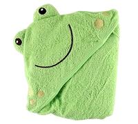 Luvable Friends Unisex Baby Cotton Animal Face Hooded Towel, Frog, One Size