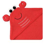 Luvable Friends Unisex Baby Cotton Animal Face Hooded Towel, Lobster, One Size