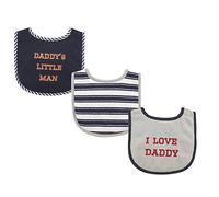 Luvable Friends Unisex Baby Cotton Drooler Bibs with Fiber Filling, Boy Daddy 3-Pack, One Size
