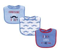 Luvable Friends Unisex Baby Cotton Drooler Bibs with Fiber Filling, Boy Daddy, One Size