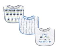 Luvable Friends Unisex Baby Cotton Drooler Bibs with Fiber Filling, Boy Thank Heaven, One Size