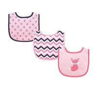 Luvable Friends Unisex Baby Cotton Drooler Bibs with Fiber Filling, Foxy, One Size
