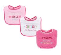 Luvable Friends Unisex Baby Cotton Drooler Bibs with Fiber Filling, Girl Family, One Size