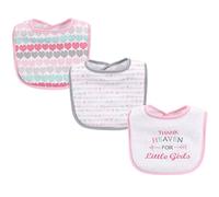 Luvable Friends Unisex Baby Cotton Drooler Bibs with Fiber Filling, Girl Thank Heaven, One Size