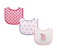Luvable Friends Unisex Baby Cotton Drooler Bibs with Fiber Filling, Owl, One Size