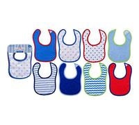 Luvable Friends Unisex Baby Cotton Terry Bibs, Blue, One Size
