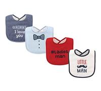 Luvable Friends Unisex Baby Cotton Terry Drooler Bibs with Fiber Filling, Little Man, One size