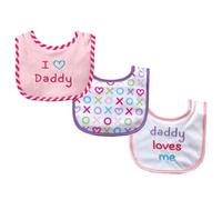 Luvable Friends Unisex Baby Cotton Drooler Bibs with Fiber Filling, Pink Daddy, One Size