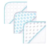 Luvable Friends Unisex Baby Cotton Terry Hooded Towels, Mint Elephant, One Size