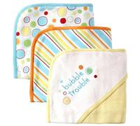 Luvable Friends Unisex Baby Cotton Terry Hooded Towels, Yellow, One Size
