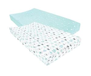 Luvable Friends Unisex Baby Fitted Changing Pad Cover, Boy Basic Elephant, One Size