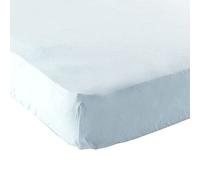 Luvable Friends Unisex Baby Fitted Crib Sheet, Blue Solid, One Size