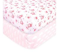 Luvable Friends Unisex Baby Fitted Crib Sheet, Girl Basic Elephant, One Size