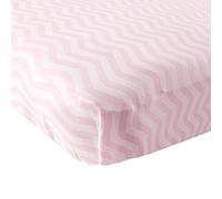 Luvable Friends Unisex Baby Fitted Crib Sheet, Pink Chevron, One Size