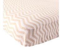 Luvable Friends Unisex Baby Fitted Crib Sheet, Tan Chevron, One Size