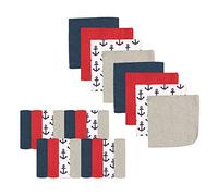 Luvable Friends Unisex Baby Super Soft Bundle Washcloths, Anchor, One Size