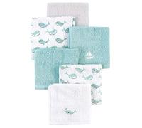 Luvable Friends Unisex Baby Super Soft Cotton Washcloths, Blue Whale, One Size