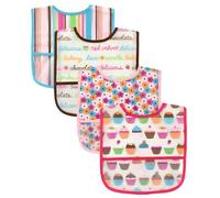 Luvable Friends Unisex Baby Waterproof PEVA Bibs, Cupcake, One Size