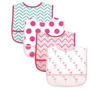 Luvable Friends Unisex Baby Waterproof PEVA Bibs, Flamingo, One Size