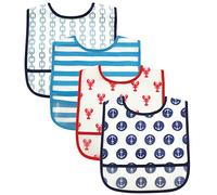Luvable Friends Unisex Baby Waterproof PEVA Bibs, Nautical, One Size