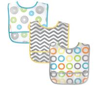 Luvable Friends Unisex Baby Waterproof PEVA Bibs, Yellow Circle, One Size