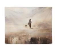 LUVADIAN Jesus Lamb Wall Art, Leaves the 99 Sheep - 50x60 inch Bible Verse Scripture Blanket for Bedroom, Living Room, Church Decor