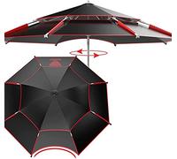 LUVADU ZCX large Fishing Umbrella Black Round Fishing Umbrella Parasol Outdoor Folding Umbrella Thickened Heat Insulation Large Fishing Umbrella Portable Fishing Umbrella (Size : 2.2m (7.22ft))