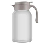 Luvan 2L Thermal Coffee Carafes,304 18/10 Stainless Steel Double Walled Vacuum Insulated Coffee Carafe Jugs with Press Button Top 12+ Hrs Heat&24+ Hrs Cold Retention,for Coffee,Tea,Beverage-White