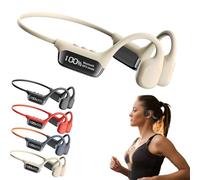 Luvant Bone Conduction Headphones - 360° Panoramic Audio Experience, Bidirectional Acoustic Noise Cancellation, IPX8 Waterproof, Long Battery Life for Sports, Work and Everyday Use (White)