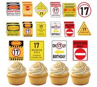 Luvart 17th Learner Driver Cake Topper, Birthday Decoration 24 Pcs
