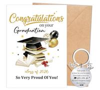 Luvart 2026 Graduation Card Gift - Congratulations On Your Graduation Greeting Card with Keychain Degree Congratulations Gifts for Women Her Him Daughter Son Granddaughter Grandson Friends