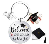 Luvart 2026 Graduation Gifts for Women - Gift Keyring for Female Graduates Graduation Cap Shape Gift Box, She Believed She Could Design