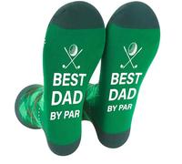 Luvart Funny Golf Gifts for Dad - Best Dad By Par Novelty Golf Socks, Men Golfers Accessories for Father’s Day Daddy Husband Birthday Christmas Retirement Gifts from Daughter Son Wife