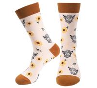 Luvart Highland Cow Gifts for Women -Funny Novelty Highland Cow Socks Gifts for Mum Grandma Sister Animal Lovers Birthday Christmas Mother's Day Retirement Valentine's Gifts Ideas
